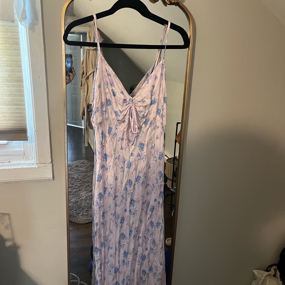 Wild Fable Flora Pink and Blue Spaghetti Strap Dress